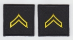 CPL Corporal MEDIUM GOLD on BLACK rank insignia collar patches 1.5"
